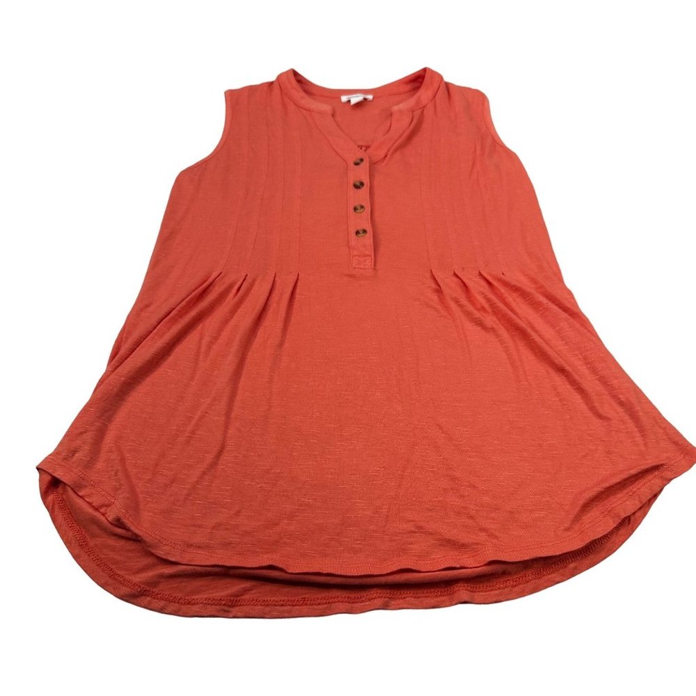 Westport Women's Size Small Blouse Sleeveless Button Quarter Way Rust Preowned